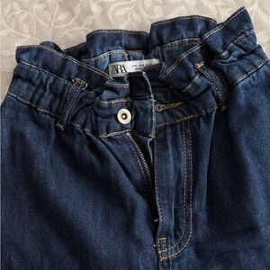 Zara Women's Dark Blue Flare Jeans